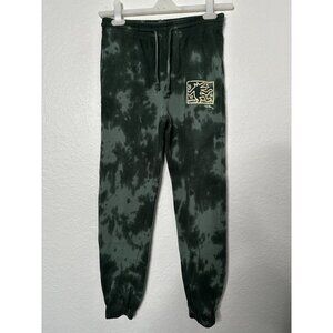 Keith Haring Men's Tie Dye Dark Jade Green Jogger Sweatpants Size XS EUC